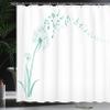 Ambesonne Music Shower Curtain, Flying Dandelions Notes Summer Spring Meadow Silhouette Softness Simple Print, Cloth Fabric Bathroom Decor Set with Hooks, 69" W x 70" L, Dark Seafoam view 3
