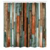 Ambesonne Wooden Print Shower Curtain, Brown Old Hardwood Floor Plank Grunge Lodge Garage Natural Rural Graphic, Cloth Fabric Bathroom Decor Set with Hooks, 69" W x 70" L, Seafoam Fawn view 2