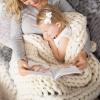Daoyuan Chunky Knit Blanket Soft and Huge Throw Modern Bedding Handwoven Chenille for Bed Room/Couch/Bed/Pet Mat/Baby Blanket/Gift,Beautiful Home Decoration view 4