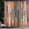 Ambesonne Wooden Print Shower Curtain, Brown Old Hardwood Floor Plank Grunge Lodge Garage Natural Rural Graphic, Cloth Fabric Bathroom Decor Set with Hooks, 69" W x 84" L, Evergreen Blush view 3