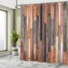 Ambesonne Wooden Print Shower Curtain, Brown Old Hardwood Floor Plank Grunge Lodge Garage Natural Rural Graphic, Cloth Fabric Bathroom Decor Set with Hooks, 69" W x 84" L, Evergreen Blush view 4