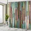 Ambesonne Wooden Print Shower Curtain, Brown Old Hardwood Floor Plank Grunge Lodge Garage Natural Rural Graphic, Cloth Fabric Bathroom Decor Set with Hooks, 69" W x 84" L, Dark Rosewood view 4
