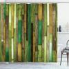 Ambesonne Wooden Print Shower Curtain, Brown Old Hardwood Floor Plank Grunge Lodge Garage Natural Rural Graphic, Cloth Fabric Bathroom Decor Set with Hooks, 69" W x 84" L, Earth Yellow view 1