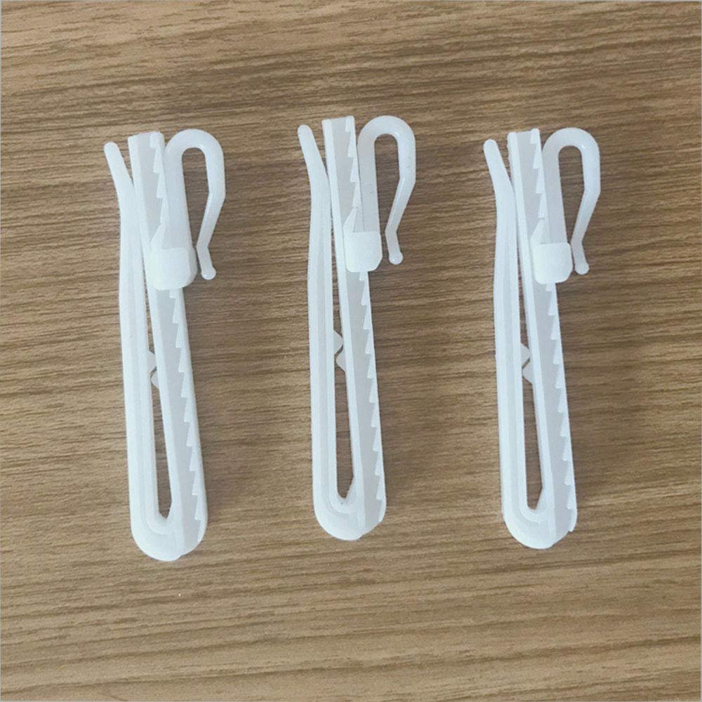 Ailejia 20pcs Plastic Adjustable Pinch Pleat Hook Depth Pinch Pleat Locking Curtain Tape Hook Curtain Hooks for Door Curtain and Shower Curtain (70mm,20pcs)