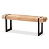 Baxton Studio Henson Rustic and Industrial Natural Brown Finished Wood and Black Finished Metal Bench view 1