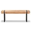 Baxton Studio Henson Rustic and Industrial Natural Brown Finished Wood and Black Finished Metal Bench view 3