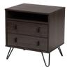 Baxton Studio Glover Modern and Contemporary Dark Brown Finished Wood and Rose Gold-Tone Finished Metal 2-Drawer Nightstand view 1