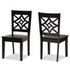 Baxton Studio Nicolette Modern and Contemporary Dark Brown Finished Wood 2-Piece Dining Chair Set view 1
