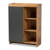 Baxton Studio Caspian Modern and Contemporary Two-Tone Grey and Oak Brown Finished Wood Shoe Cabinet view 1