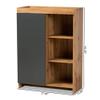 Baxton Studio Caspian Modern and Contemporary Two-Tone Grey and Oak Brown Finished Wood Shoe Cabinet view 2