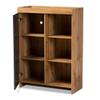 Baxton Studio Caspian Modern and Contemporary Two-Tone Grey and Oak Brown Finished Wood Shoe Cabinet view 3
