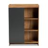 Baxton Studio Caspian Modern and Contemporary Two-Tone Grey and Oak Brown Finished Wood Shoe Cabinet view 4