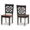 Baxton Studio Nicolette Modern and Contemporary Two-Tone Dark Brown and Walnut Brown Finished Wood 2-Piece Dining Chair Set view 1