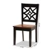 Baxton Studio Nicolette Modern and Contemporary Two-Tone Dark Brown and Walnut Brown Finished Wood 2-Piece Dining Chair Set view 2
