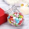 12 Pack 4 Oz Clear Small Glass Jars With Clear Flip Lids and Metal Bails view 2