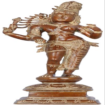 Exotic India The Beauty of Ardhanarishvara - Brass Statue - Color Brown Chola Color