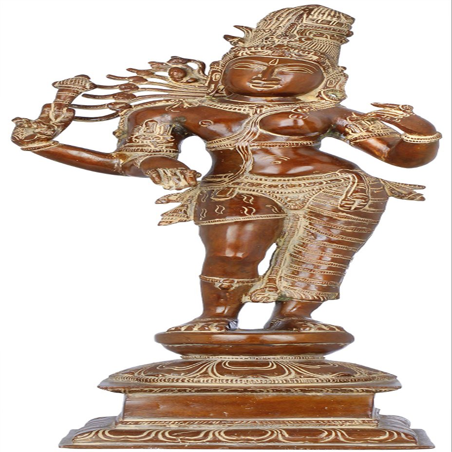 Exotic India The Beauty of Ardhanarishvara - Brass Statue - Color Brown Chola Color