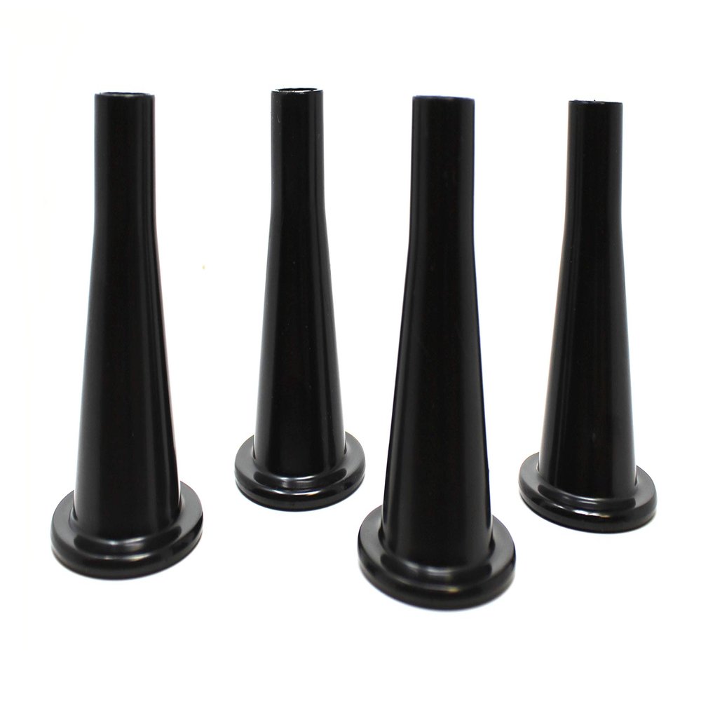 JSP Manufacturing Black Plastic 3-5/8 Bed Frame Feet/Glide Leg | Tall Cone Shaped Replacement Legs (4)