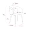 ARTPLAN Dining Chair Mid Century Modern with Walnut, Eucalyptus Fabric Upholsted Retro Accent Arm Chair, Metal Legs Dissassembly Adjustable Foot for Kitchen Dining Room,Dark Orange view 3