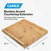 Camco Bamboo Accents RV Counter Extension - Measures 12" x 13.5" x .75" & Mounts with Metal Drop-Leaf Table Brace - Adds 12 Extra Inches of Countertop Space in Camper & RV Kitchens (43423) view 2