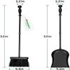 AMAGABELI Metal Fireplace Ash Shovel and Brush Set Accessories 32'' Rust Resistant with Smooth Long Handle Coal Shovel Hearth Broom Fire Place Tools Set Indoor Outdoor for Wood Stove Fire Pit view 2