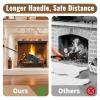 AMAGABELI Metal Fireplace Ash Shovel and Brush Set Accessories 32'' Rust Resistant with Smooth Long Handle Coal Shovel Hearth Broom Fire Place Tools Set Indoor Outdoor for Wood Stove Fire Pit view 3