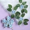 24 Roses | 2" Artificial Foam Rose with Stem and Leaves - 16 Colors (Dusty Blue) view 1