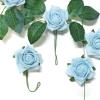 24 Roses | 2" Artificial Foam Rose with Stem and Leaves - 16 Colors (Dusty Blue) view 3