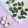 24 Roses | 2" Artificial Foam Rose with Stem and Leaves - 16 Colors (Blush/Rose Gold) view 1