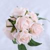 24 Roses | 2" Artificial Foam Rose with Stem and Leaves - 16 Colors (Blush/Rose Gold) view 2