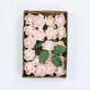 24 Roses | 2" Artificial Foam Rose with Stem and Leaves - 16 Colors (Blush/Rose Gold) view 4