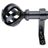 Decopolitan Cage 1" Curtain Rod Set, 18 to 36 Inches, Black view 1
