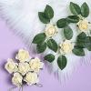 24 Roses | 2" Artificial Foam Rose with Stem and Leaves - 16 Colors (Cream) view 1