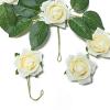 24 Roses | 2" Artificial Foam Rose with Stem and Leaves - 16 Colors (Cream) view 3