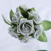 24 Roses | 2" Artificial Foam Rose with Stem and Leaves - 16 Colors (Silver) view 2