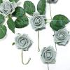 24 Roses | 2" Artificial Foam Rose with Stem and Leaves - 16 Colors (Silver) view 3