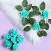 24 Roses | 2" Artificial Foam Rose with Stem and Leaves - 16 Colors (Turquoise) view 1