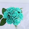 24 Roses | 2" Artificial Foam Rose with Stem and Leaves - 16 Colors (Turquoise) view 2