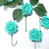 24 Roses | 2" Artificial Foam Rose with Stem and Leaves - 16 Colors (Turquoise) view 3