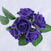 24 Roses | 2" Artificial Foam Rose with Stem and Leaves - 16 Colors (Purple) view 2