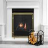 Barton 18" Wrought Iron Log Rack Black w/Scroll Design Fireplace Firewood Holder Fire Wood Storage Indoor Outdoor Carrier view 1