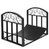 Barton 18" Wrought Iron Log Rack Black w/Scroll Design Fireplace Firewood Holder Fire Wood Storage Indoor Outdoor Carrier view 3