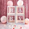 2 Ct Transparent DIY Balloon Boxes, Baby Shower Party Decoration Boxes (Iridescent) view 2