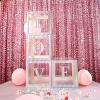 2 Ct Transparent DIY Balloon Boxes, Baby Shower Party Decoration Boxes (Iridescent) view 3