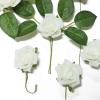 24 Roses | 2" Artificial Foam Rose with Stem and Leaves - 16 Colors (Ivory) view 2