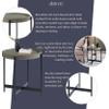 Alaterre Furniture Brookline 20-Inch Round Wood End Table with Gray Concrete Coating - Tray Style Top with Black Powder-Coated Iron Legs - Home Accent for Living Room or Office view 4