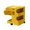 MNSSRN Rotatable Locker, Multi-Functional Simple, Movable Multi-Layer Shelf, Bedside Table with Wheeled Storage Rack,Yellow,C view 1