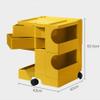 MNSSRN Rotatable Locker, Multi-Functional Simple, Movable Multi-Layer Shelf, Bedside Table with Wheeled Storage Rack,Yellow,C view 2