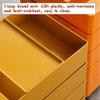 MNSSRN Rotatable Locker, Multi-Functional Simple, Movable Multi-Layer Shelf, Bedside Table with Wheeled Storage Rack,Yellow,C view 4