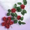24 Roses | 2" Artificial Foam Rose with Stem and Leaves - 16 Colors (Red) view 1